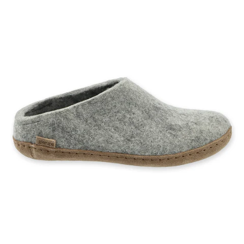 glerups slip on wool and leather slipper