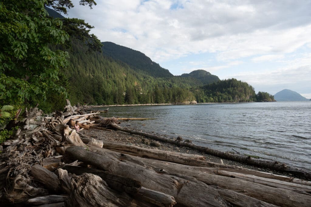 a view looking southward from the campground at porteau cove provincial park in bc canada