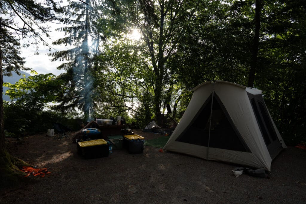 a campsite at porteau cove provincial park