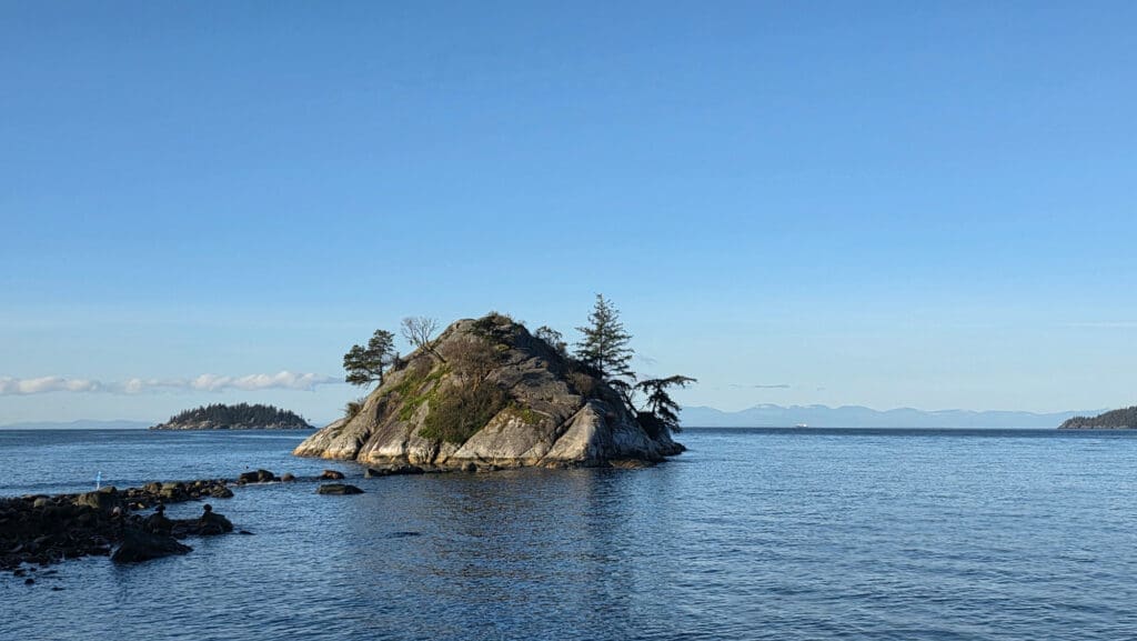 Looking southward at Whyte Islet from Whytecliff park near horseshoe bay, british columbia