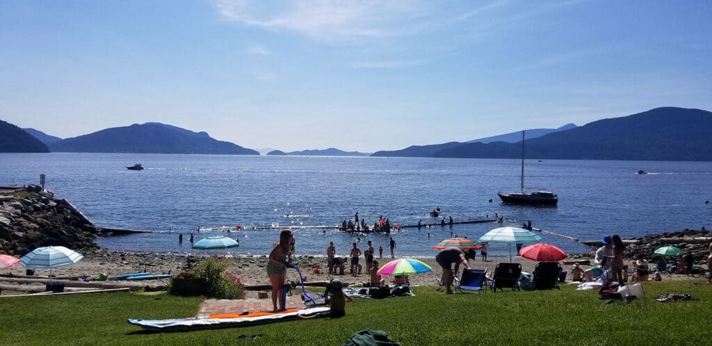 a view of Howe Sound from Lions Bay beach park