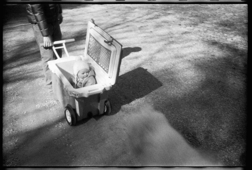 Dada packing the weekend's rations