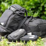 Collection of travel bags from the No Reception Club
